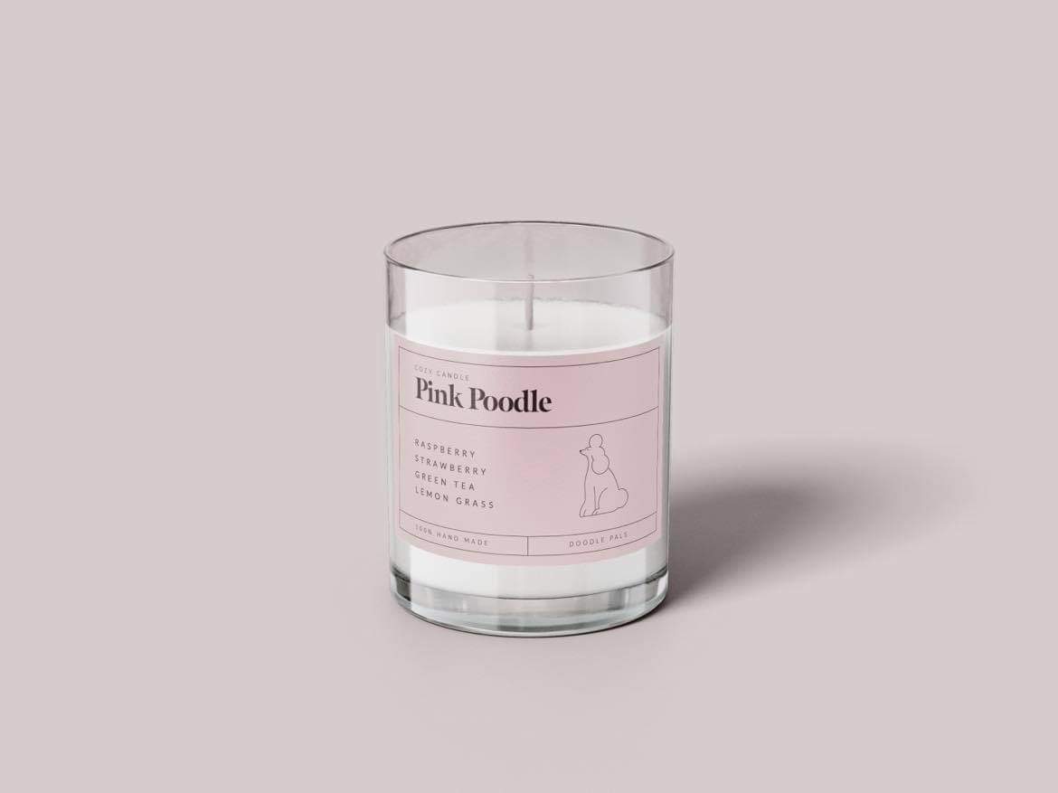 PINK POODLE CANDLE