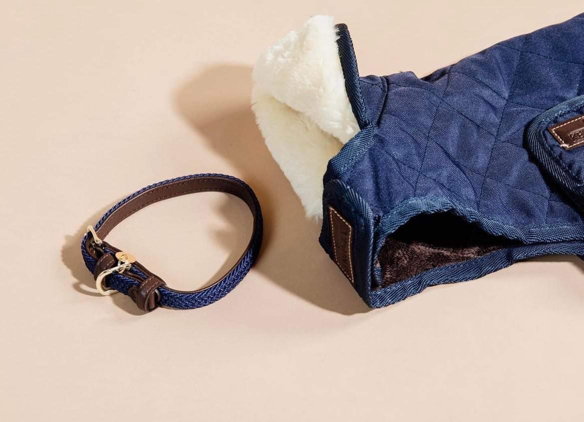 PLAITED NYLON DOG COLLAR NAVY - KENTUCKY DOGWEAR zdjęcie 4