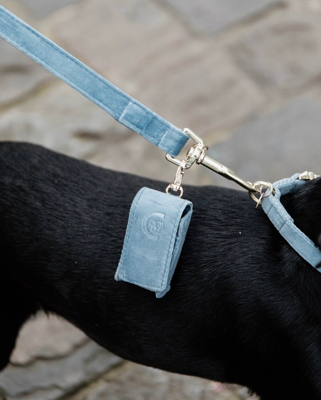 POOP BAG SQUARE VELVET LIGHT BLUE - KENTUCKY DOGWEAR