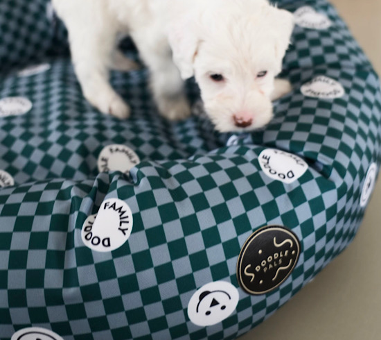 HAPPYPUP BED DARK MINT & MARBLE - Doodle Pals zdjęcie 1