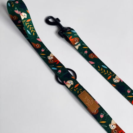 Smycz przepinana LEŚNA PRZYGODA - ZIELEŃ