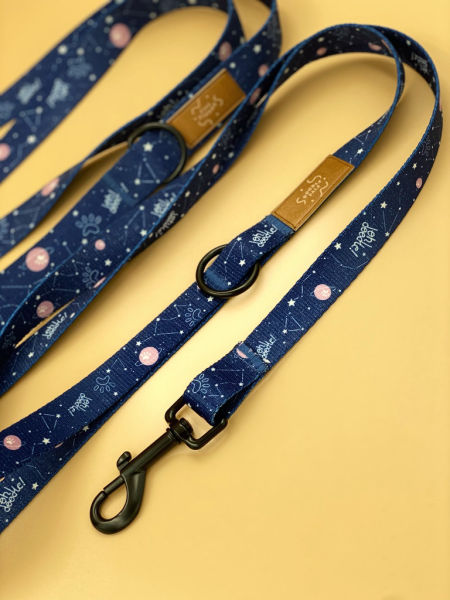 Smycz miejska Granatowa Galaktyka